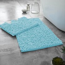 teal bath mat set